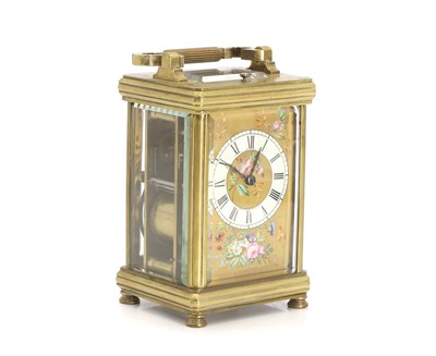 Lot 202 - A brass carriage clock