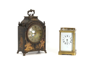 Lot 201 - A japanned mantle clock