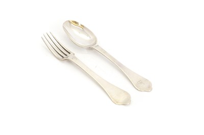 Lot 30 - A group of silver dog nose spoons and forks