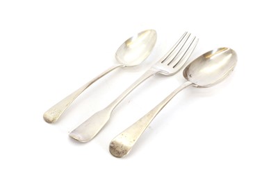 Lot 8 - A collection of mixed Georgian and later flatware