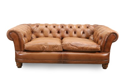 Lot 506 - A John Lewis Leather Chesterfield two-seater settee