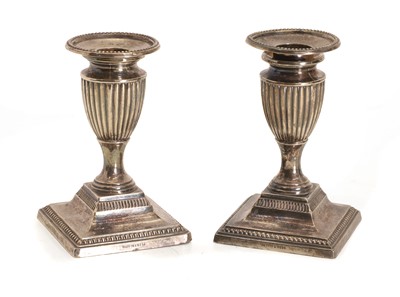 Lot 23 - A pair of Mappin & Webb silver candlesticks