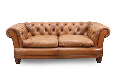 Lot 508 - A John Lewis Leather Chesterfield two-seater settee