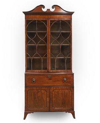 Lot 509 - A regency mahogany secretaire bookcase