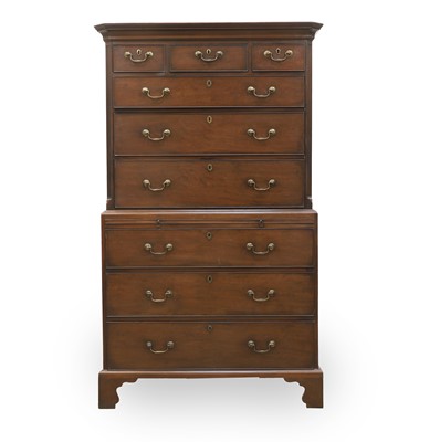 Lot 505 - A George III mahogany chest on chest