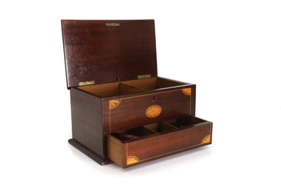 Lot 301 - A mahogany inlaid humidor