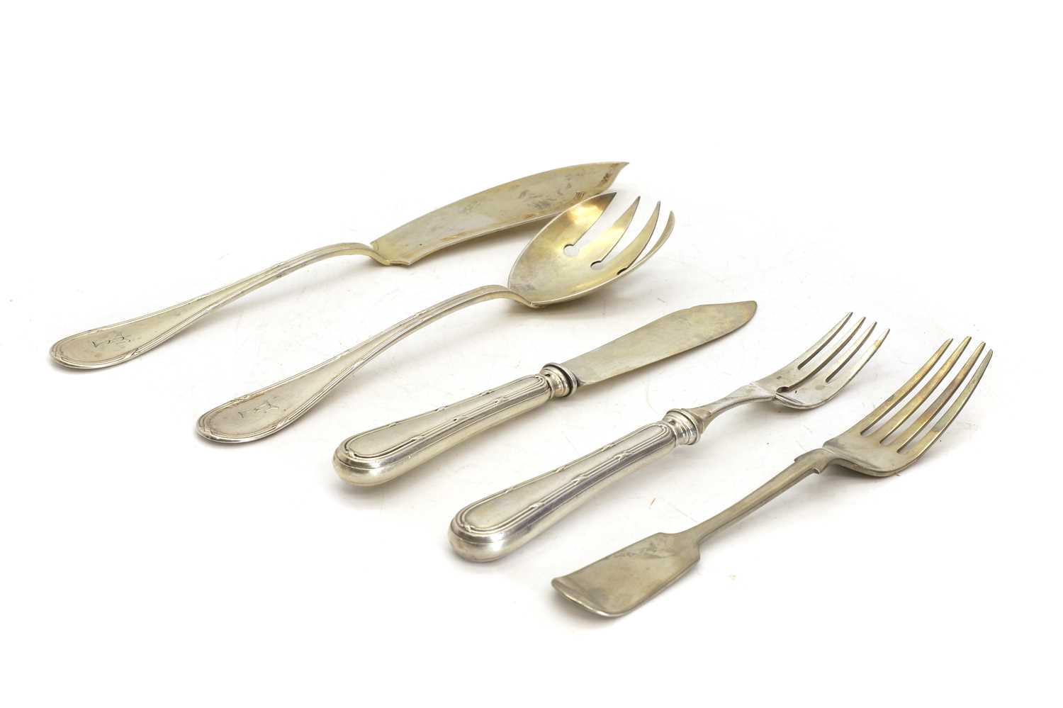 Lot 15 - A large collection of German and Austrian silver flatware