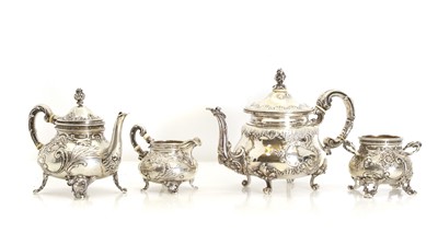 Lot 14 - A four-piece silver tea service