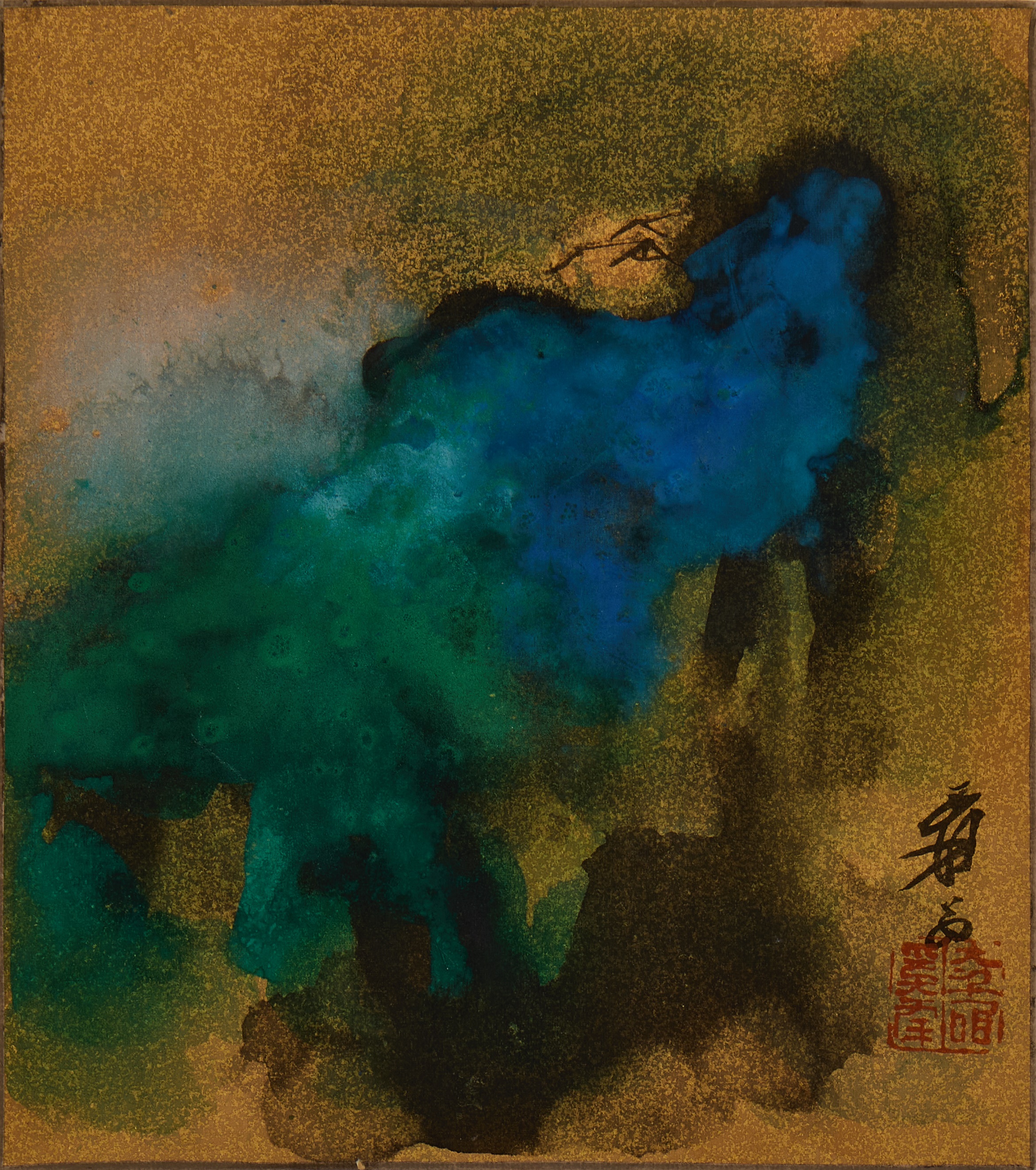 Lot 493 - A Chinese gouache painting,