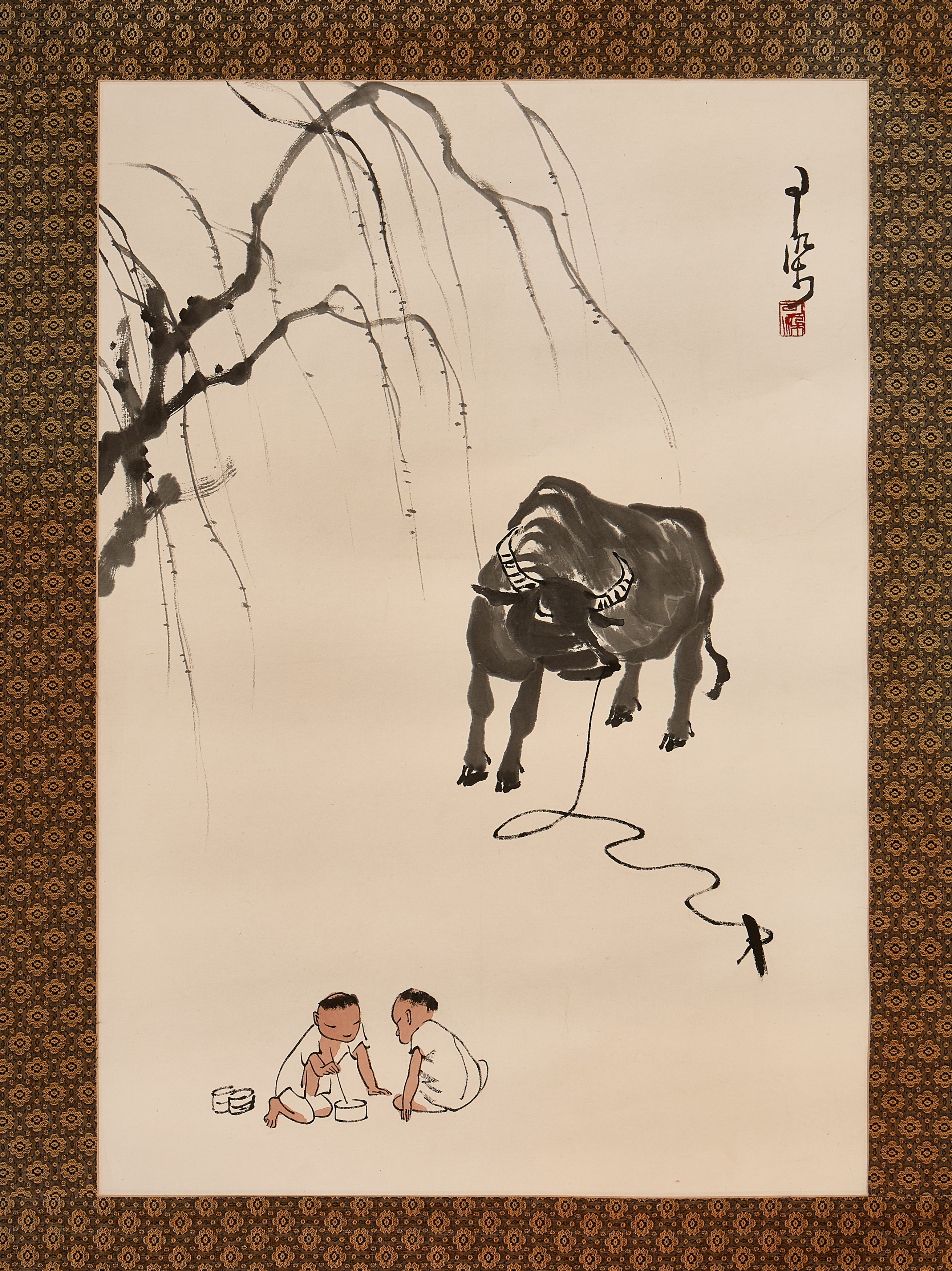 Lot 767 - A Chinese gouache painting,