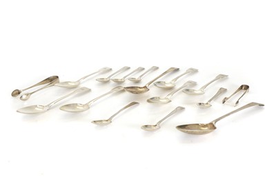 Lot 4 - A collection of Georgian silver spoons and teaspoons