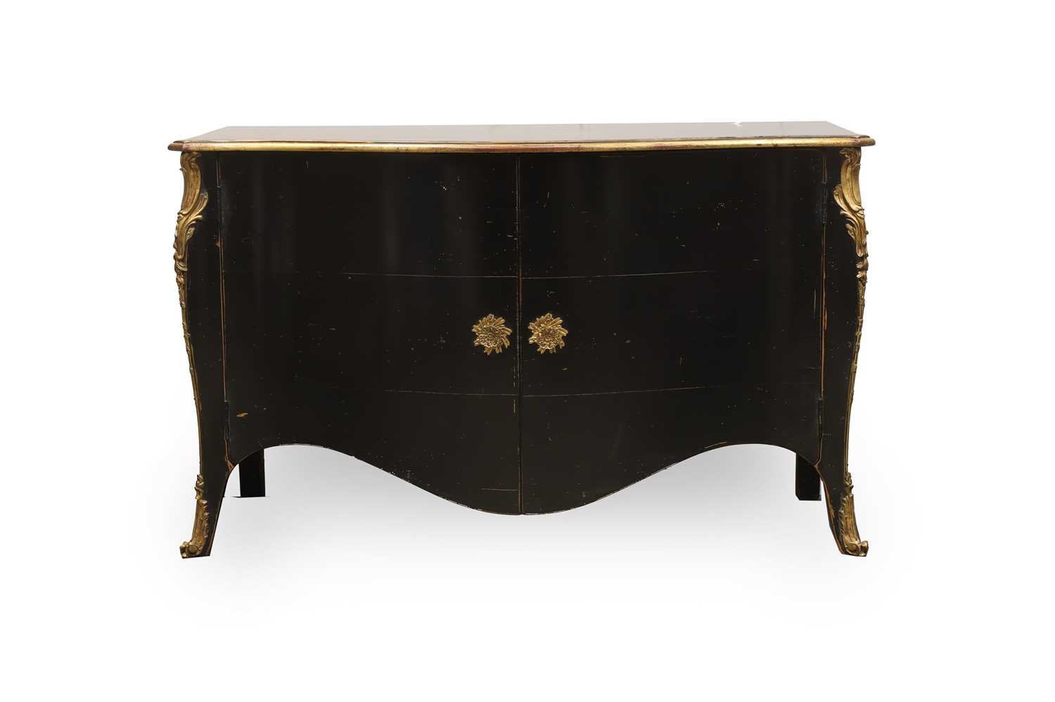 Lot 507 - A pair of Louis XV-style painted and parcel-gilt commodes