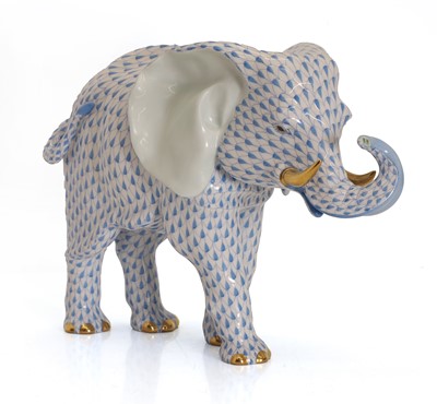 Lot 107 - A Herend porcelain model of an elephant