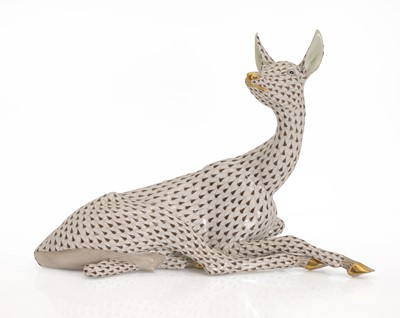 Lot 109 - A Herend porcelain model of a deer