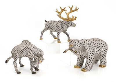 Lot 105 - A group of three Herend porcelain figures