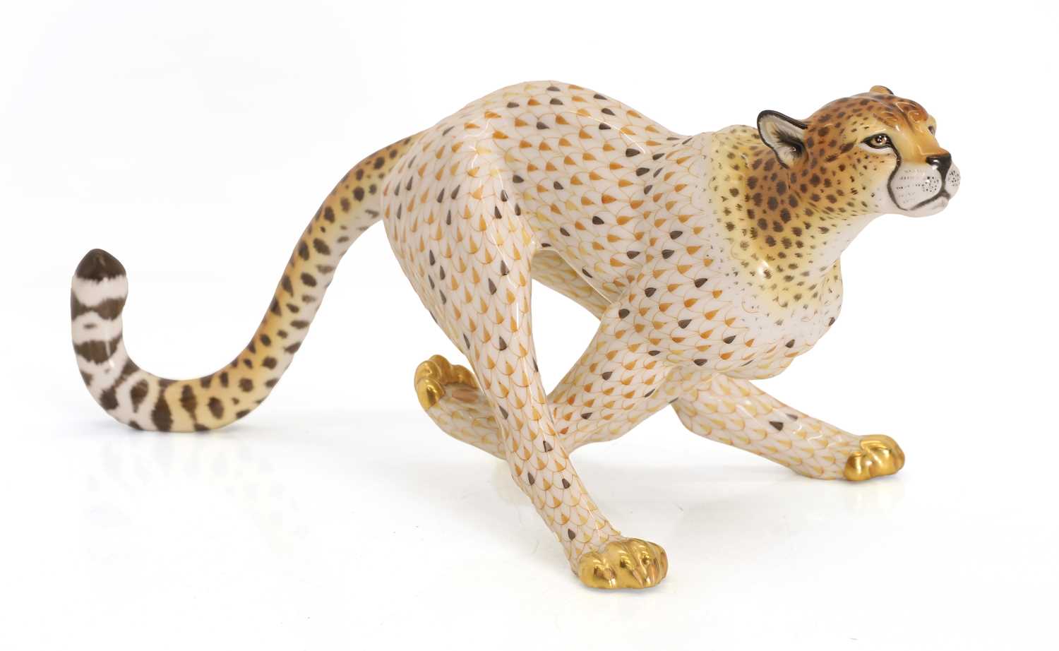 Lot 103 - A Herend porcelain model of a cheetah