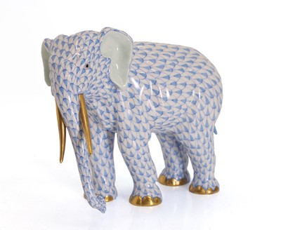 Lot 110 - A Herend porcelain model of an elephant