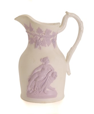 Lot 118 - A Staffordshire wine ewer