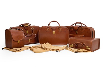 Lot A Schedoni five-piece leather luggage set for Ferrari