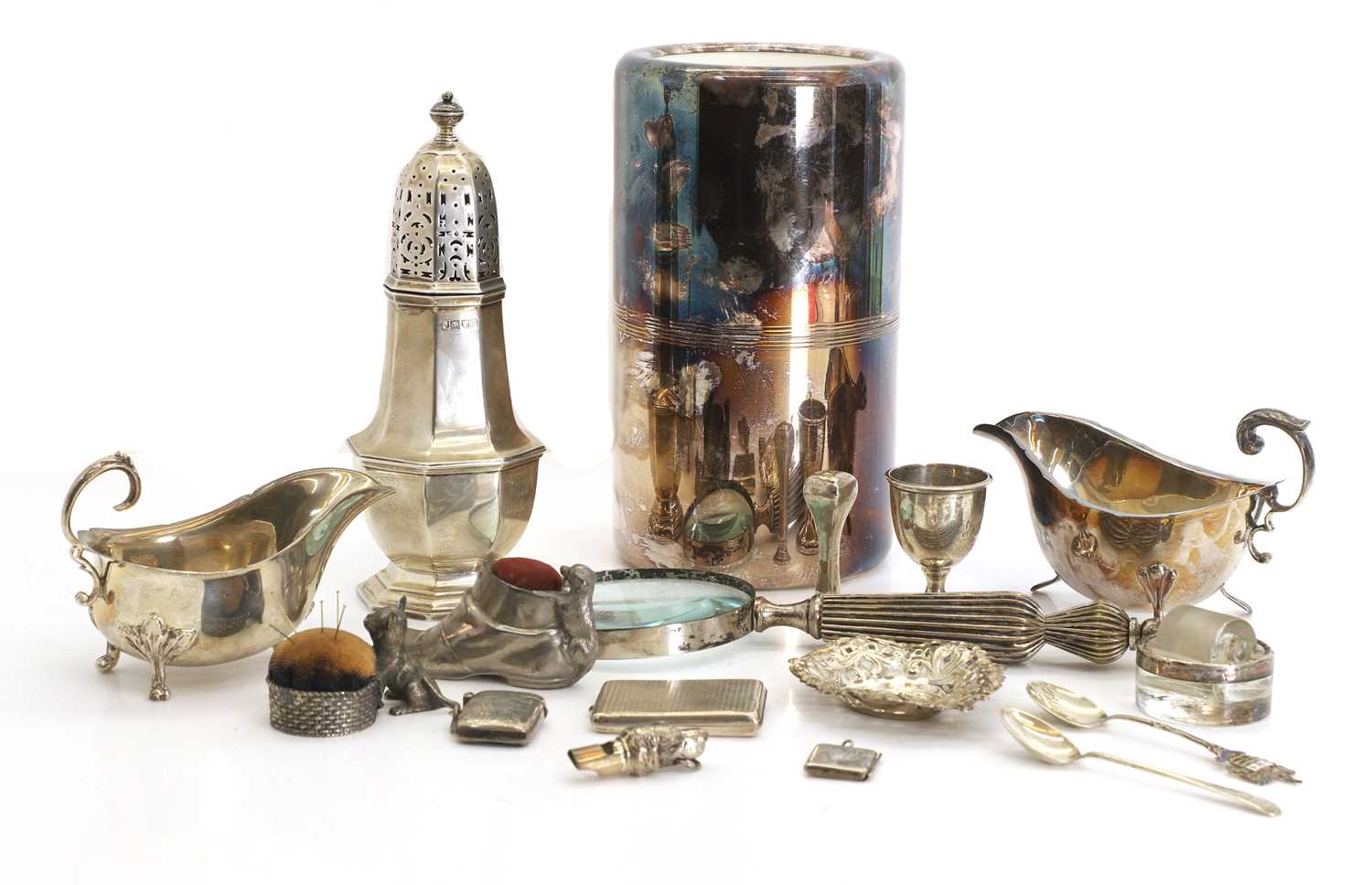 Lot 11 - A collection of silver items,