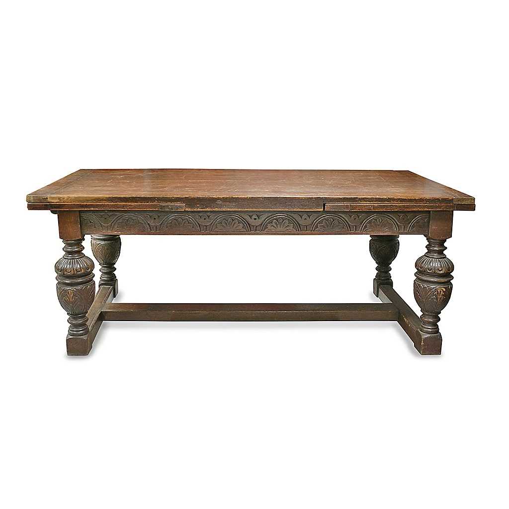 Lot 527 - An Elizabethan-style oak draw-leaf refectory